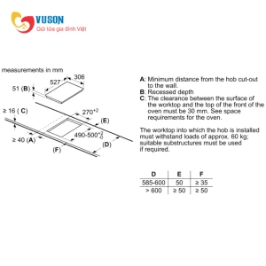 Bếp từ Domino Bosch PIB375FB1E Series 6 xuất xứ Tây Ban Nha