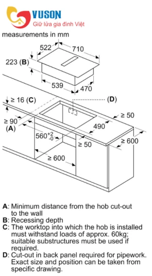 Bếp từ kết hợp hút mùi Bosch HMH.PVQ731F15E Series 6