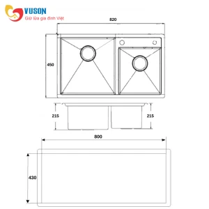 Chậu rửa đôi Eurosun EU-8245S