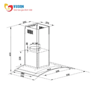 Máy hút mùi kính cong GrandX GX H70C62(GX H70C62S)