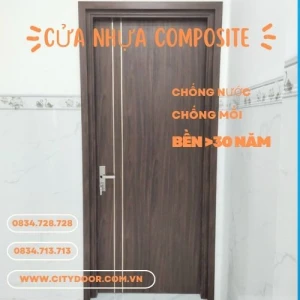 Cửa nhựa composite ốp chỉ nhôm