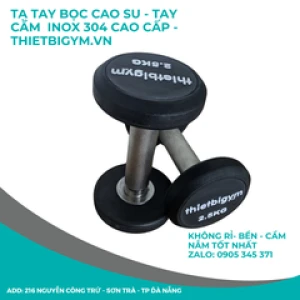 Tạ tay inox 304 bọc cao su cao cấp thietbigym