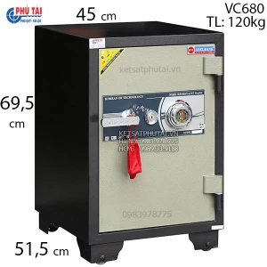 Két sắt chống cháy Adelbank VC680 khóa mã cơ