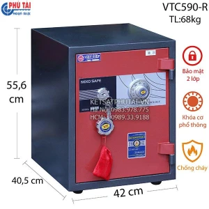 Két sắt khóa cơ Việt Tiệp VC590-R màu đỏ