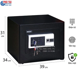 Két sắt mini thép tấm vân tay điện tử Nika KDF310