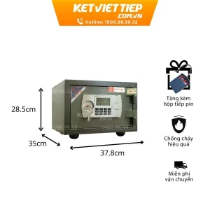 Két Sắt Mini Việt Tiệp chống cháy KVT20 Khóa Điện Tử có chuông báo động
