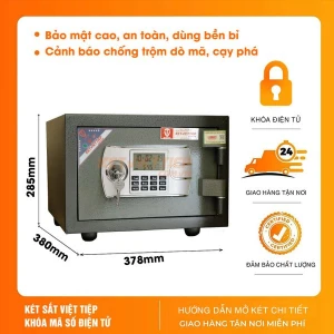 Két Sắt Mini Việt Tiệp chống cháy KVT28 Khóa Điện Tử có chuông báo động