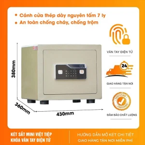 Két Sắt Vân Tay Việt Tiệp KVT38VT cánh dày thép tấm