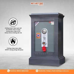 Két Sắt Việt Tiệp chính hãng K75KC Khóa Cơ chống cháy thép đặc dầy 5 ly chống cậy phá