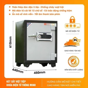 Két Sắt Việt Tiệp chính hãng KV91DT Khóa Điện Tử chống cháy báo động