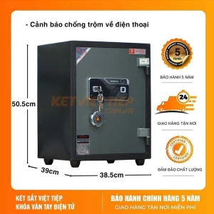 Két Sắt Việt Tiệp Khóa Vân Tay Điện Tử KVT50VTDT, có thông báo chống trộm qua điện thoại
