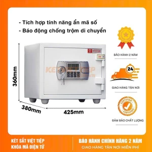 Két Sắt Việt Tiệp KV306 Điện Tử Màu Trắng Chính Hãng