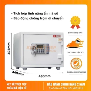 Két Sắt Việt Tiệp KV418 Điện Tử Màu Trắng Chính Hãng