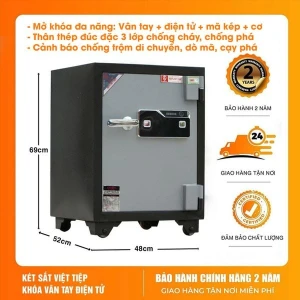 Két Sắt Việt Tiệp KV54VTDT Vân Tay Điện Tử Chống Cháy