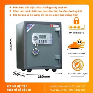 Két Sắt Việt Tiệp KVTE96 Điện Tử chống cháy có báo động