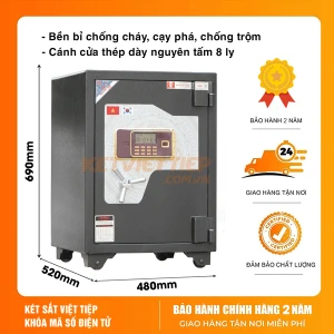 Két sắt Việt Tiệp siêu cường SC188 điện tử thép đúc đặc nguyên tấm