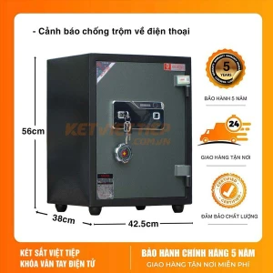 Két Sắt Việt Tiệp Vân Tay Điện tử KCC40VTDT Chống cháy, Báo Động về Điện Thoại