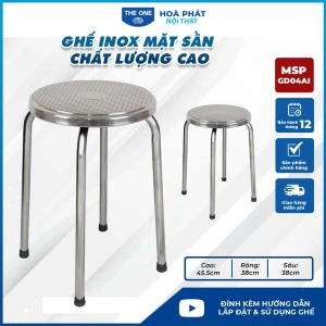 Ghế Đôn Chân Tĩnh Hòa Phát GD04AI - Ghế Inox Mặt Sần Chất Lượng Cao