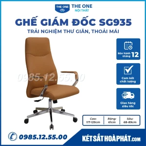 Ghế giám đốc Hòa Phát The One SG935 da thật chân xoay chính hãng