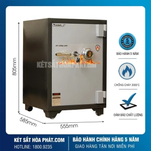 Két sắt chống cháy Century CF168K1C1 Khóa cơ đổi mã
