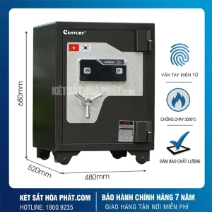 Két Sắt chống cháy Siêu Cường Century CF150 Vân Tay cao cấp, Cảnh Báo Về Điện Thoại