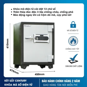 Két sắt chống cháy Tài Lộc Century CF90 điện tử