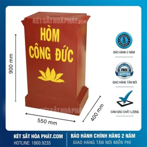 Két sắt hòm công đức KCD900 khóa cơ cánh đỏ