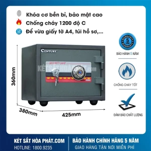 Két sắt Mini chống cháy Century CF260-NC Khoá Cơ