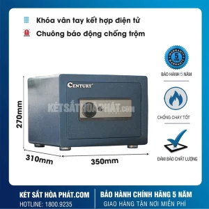 Két sắt mini khách sạn Century CF26VTDT khóa vân tay điện tử