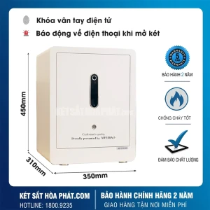 Két sắt mini nhập khẩu thông minh Aifeibao KV386 vân tay điện tử, kết nối app