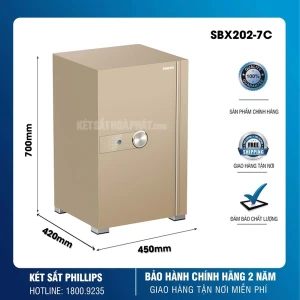 Két Sắt Nhập Khẩu Philips SBX202 7C0 Khóa Vân Tay Điện Tử Bảo Mật Cao