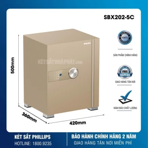 Két Sắt Nhập Khẩu Thông Minh Philips SBX202 5C0 - Khung Thép Carbon, Khóa Vân Tay Điện Tử