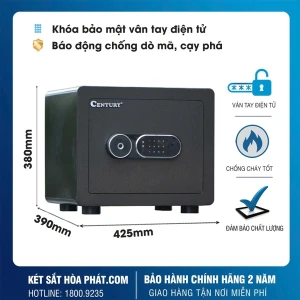Két sắt thông minh vân tay và điện tử Century CF50VTDT chống cháy