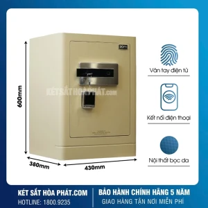 Két Sắt Vân Tay Điện Tử Bofa FDG-A1/D-60 Cao Cấp Nhập Khẩu Chính Hãng, Có Kết Nối Điện Thoại