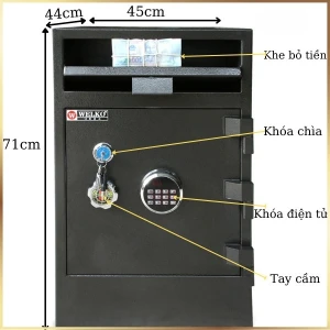 Két sắt có khe bỏ tiền thu ngân KW90E điện tử cao cấp