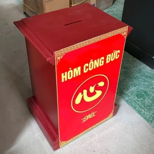 Két sắt Công Đức k66 cho đình chùa nhà thờ màu đỏ chữ tâm