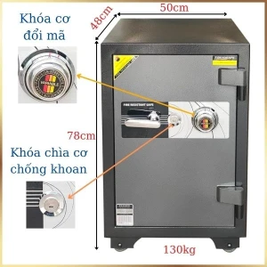 Két sắt TOKYO TKO79C khóa cơ chống cháy để giấy tờ màu đen
