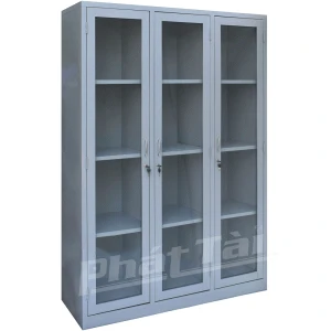 Tủ sắt văn phòng 3 cánh kính