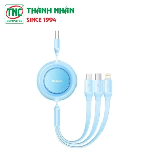 Cáp sạc dây rút Baseus Bright Mirror 2 Series Retractable 3 in 1 CAMJ010017