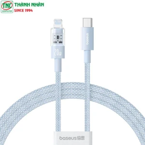 Cáp sạc nhanh Baseus Gem USB-C to Lightning 20W dài 1m P10373001311-00 Galaxy Blue