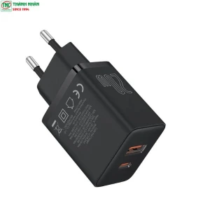 Cốc sạc nhanh OS-Baseus Cube Fast Charger C U 20W EU Black P10111403113-00