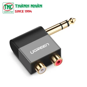 Đầu chuyển đổi Stereo 6.35mm sang 2 Bông Sen (RCA L/R) Ugreen 40846