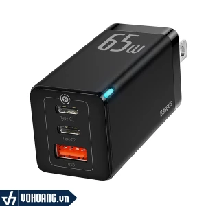 Baseus LVJ012-AK-CK | Cóc Sạc Nhanh 65W GaN3 Pro Với 2 Cổng Type C 1 Cổng Type A Nhỏ Gọn
