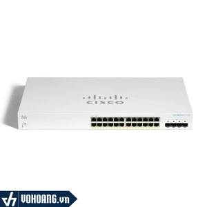 Cisco CBS220-24P-4G | Switch Thông Minh PoE 24 Cổng Gigabit - Tích Hợp 4 Cổng Gigabit SFP