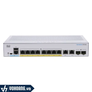 Cisco CBS350-8P-E-2G-EU | Switch Quản Lý PoE 8 Cổng Gigabit - Tích Hợp 2 Cổng Gigabit RJ45/SFP
