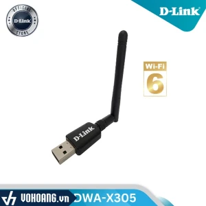 D-LINK DWA-X305 | USB Thu WiFi6 AX300 Băng Tần 2.4Ghz Anten Nhạy Sóng 2dBi