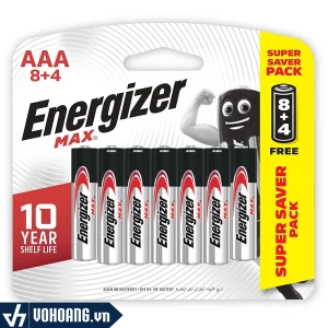 Energizer E92 BP8 4 | Pin AAA ( Pin Đũa ) Vỉ 12 Alkaline Chất Lượng Cao | Phân Phối Chính Hãng
