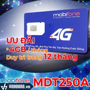 Mobifone MDT250A | Gói Cước Data 4G Siêu Tiết Kiệm 4GB/Tháng Trọn Gói 1 Năm | Sim Giá Rẻ