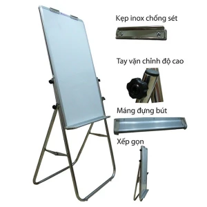 Bảng Flipchart viết bút lông từ tính chân inox BAVICO kích thước 100x60cm