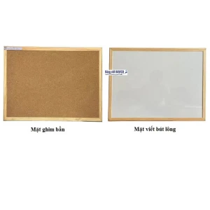 Bảng treo tường 2 mặt ghim bần và mặt viết bút lông BAVICO 80x120cm